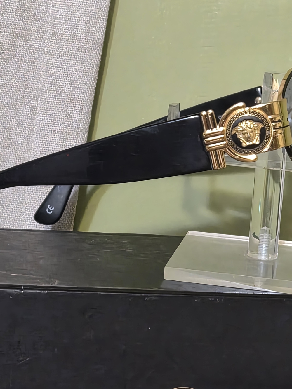 Black and Gold Medusa Accent Women's Sunglasses